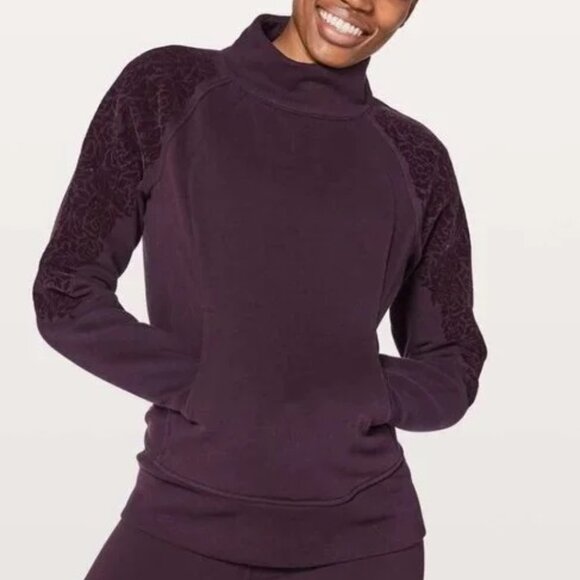 Lululemon Black Cherry Floral Flock Pullover - Picture 1 of 8